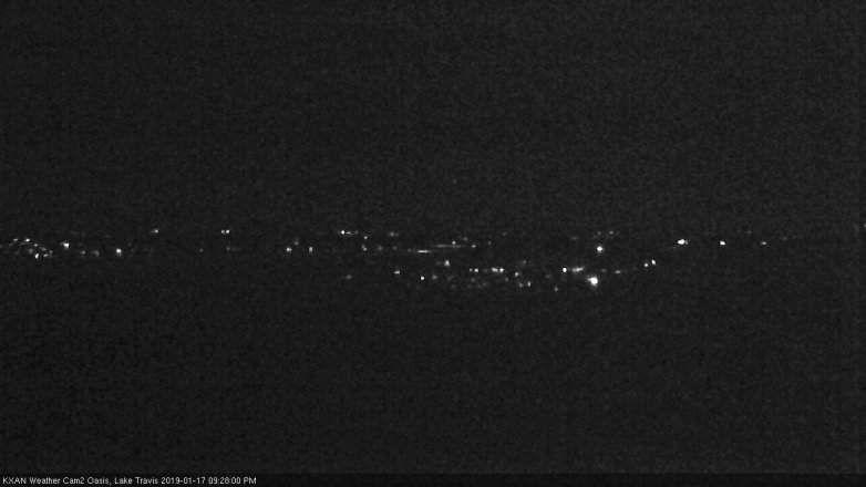 Lake Travis webcam, January 17, 2019 8:30 PM CT