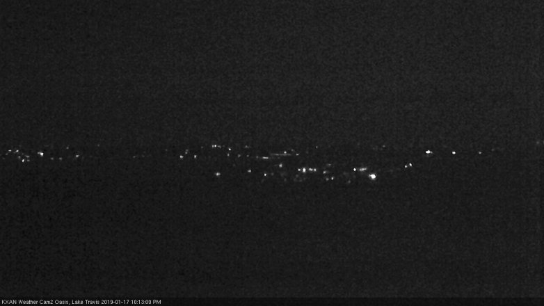 Lake Travis webcam, January 17, 2019 9:15 PM CT