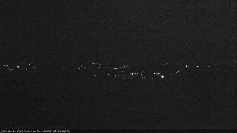 Lake Travis webcam, January 17, 2019 9:25 PM CT