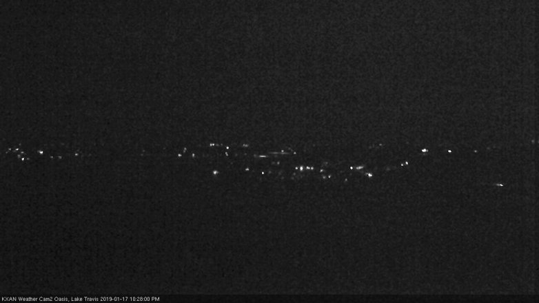 Lake Travis webcam, January 17, 2019 9:30 PM CT