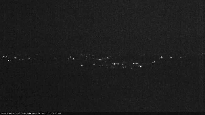 Lake Travis webcam, January 17, 2019 9:40 PM CT