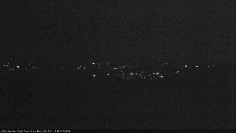 Lake Travis webcam, January 17, 2019 9:55 PM CT