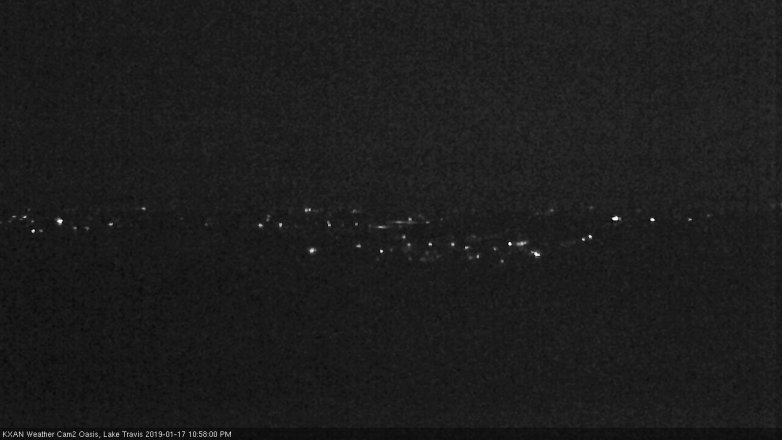 Lake Travis webcam, January 17, 2019 10:00 PM CT