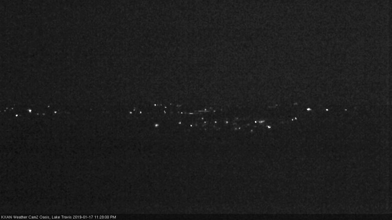 Lake Travis webcam, January 17, 2019 10:30 PM CT