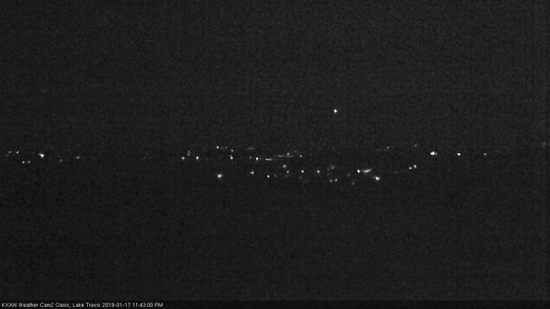 Lake Travis webcam, January 17, 2019 10:45 PM CT