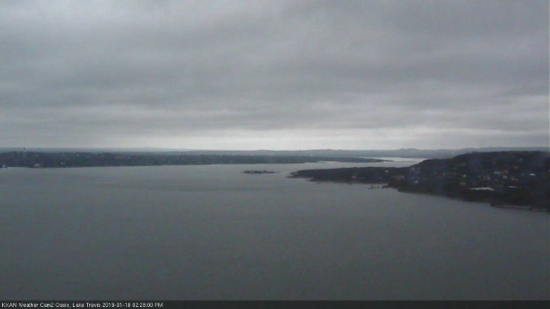 Lake Travis webcam, January 18, 2019 1:30 PM CT