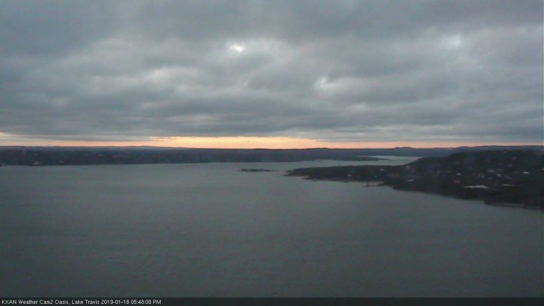 Lake Travis webcam, January 18, 2019 4:50 PM CT