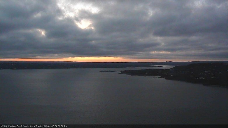 Lake Travis webcam, January 18, 2019 5:10 PM CT