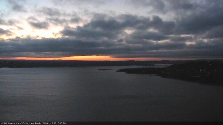 Lake Travis webcam, January 18, 2019 5:20 PM CT