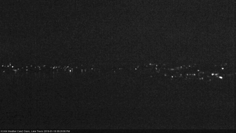 Lake Travis webcam, January 18, 2019 8:30 PM CT