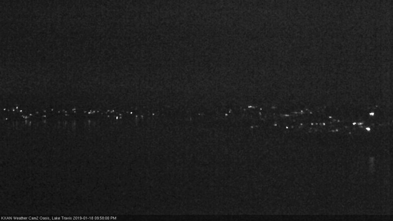 Lake Travis webcam, January 18, 2019 9:00 PM CT