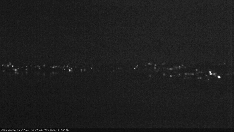 Lake Travis webcam, January 18, 2019 9:15 PM CT