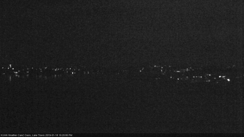 Lake Travis webcam, January 18, 2019 9:30 PM CT