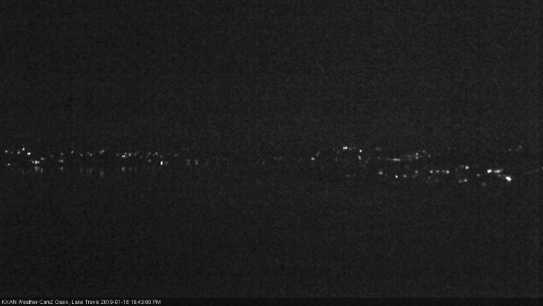 Lake Travis webcam, January 18, 2019 9:45 PM CT