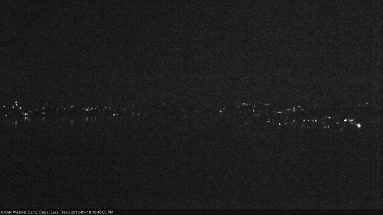 Lake Travis webcam, January 18, 2019 9:50 PM CT