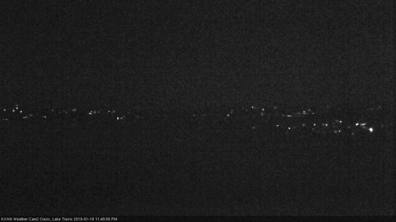 Lake Travis webcam, January 18, 2019 10:50 PM CT