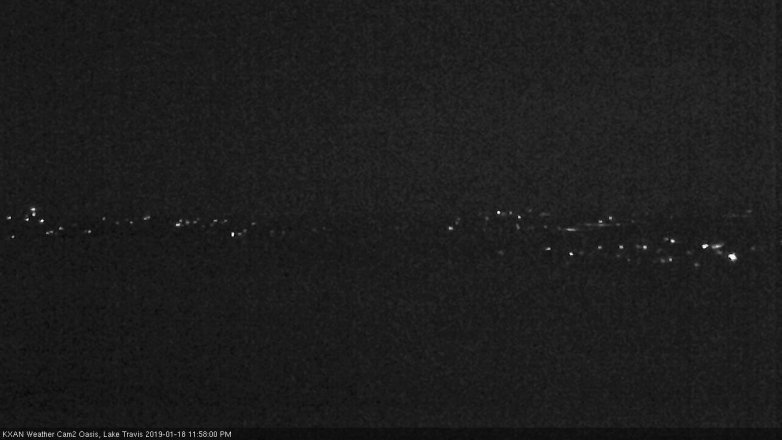 Lake Travis webcam, January 18, 2019 11:00 PM CT