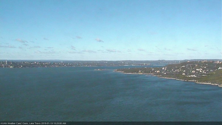 Lake Travis webcam, January 19, 2019 9:30 AM CT