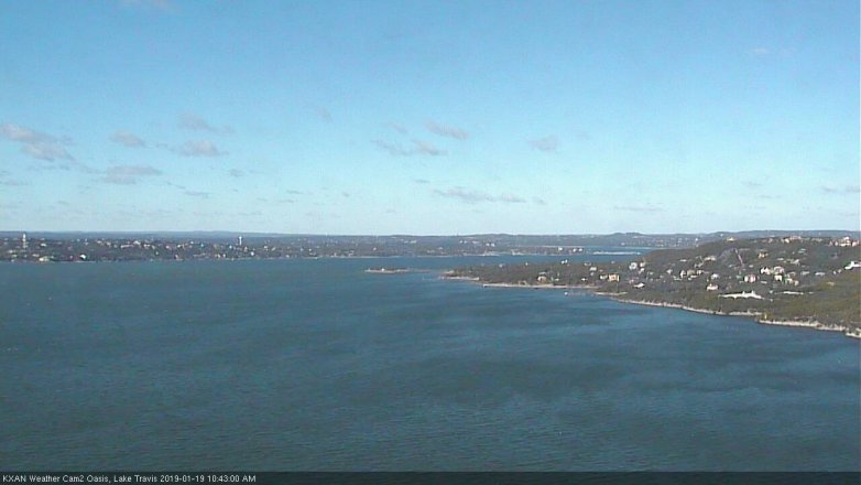 Lake Travis webcam, January 19, 2019 9:45 AM CT