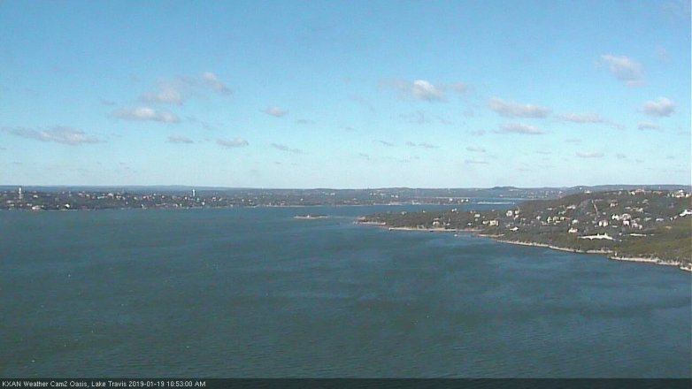 Lake Travis webcam, January 19, 2019 9:55 AM CT