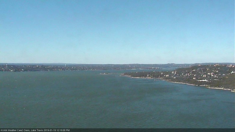 Lake Travis webcam, January 19, 2019 11:20 AM CT