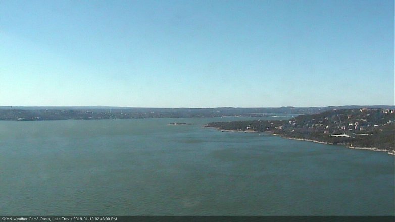 Lake Travis webcam, January 19, 2019 1:45 PM CT