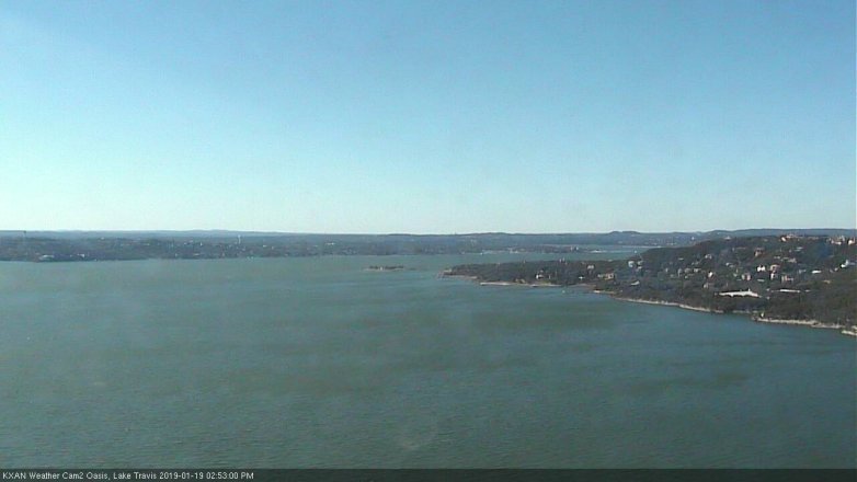 Lake Travis webcam, January 19, 2019 1:55 PM CT