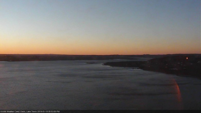 Lake Travis webcam, January 19, 2019 4:55 PM CT