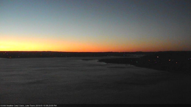 Lake Travis webcam, January 19, 2019 5:30 PM CT