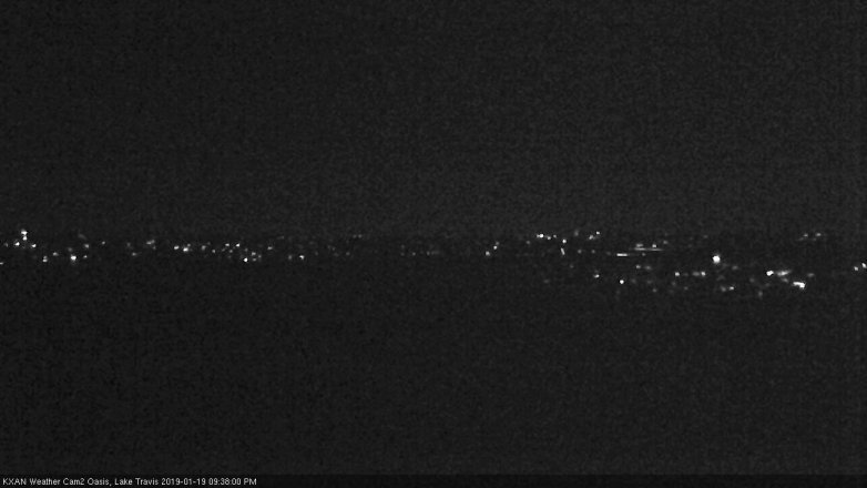 Lake Travis webcam, January 19, 2019 8:40 PM CT