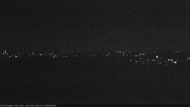 Lake Travis webcam, January 19, 2019 9:00 PM CT