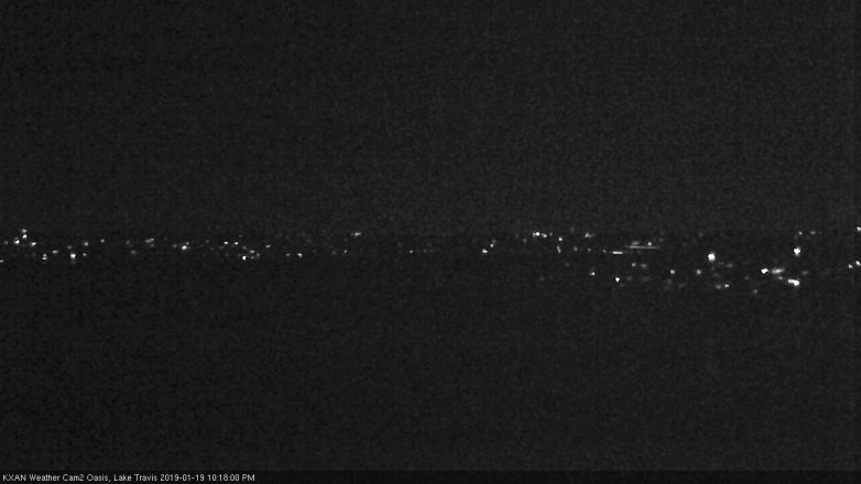 Lake Travis webcam, January 19, 2019 9:20 PM CT