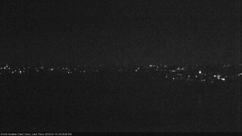 Lake Travis webcam, January 19, 2019 9:30 PM CT