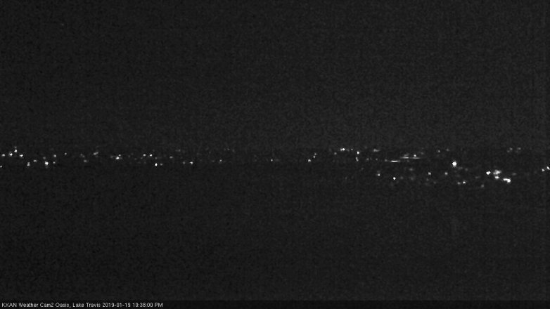 Lake Travis webcam, January 19, 2019 9:40 PM CT