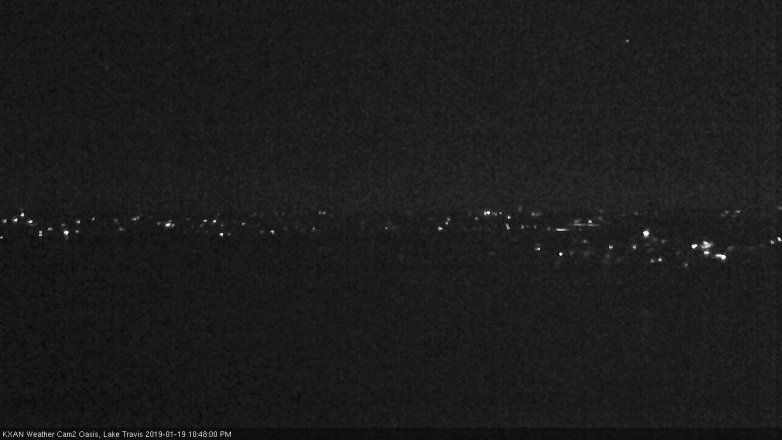 Lake Travis webcam, January 19, 2019 9:50 PM CT