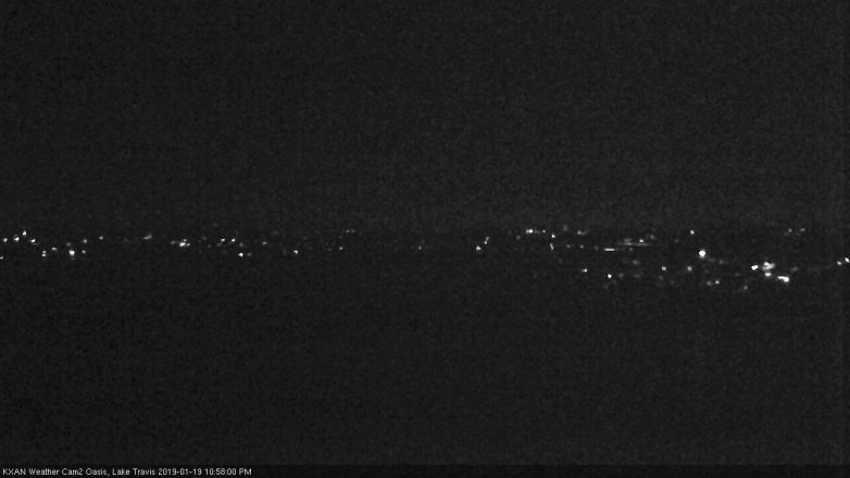 Lake Travis webcam, January 19, 2019 10:00 PM CT