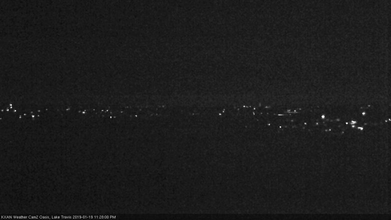 Lake Travis webcam, January 19, 2019 10:30 PM CT
