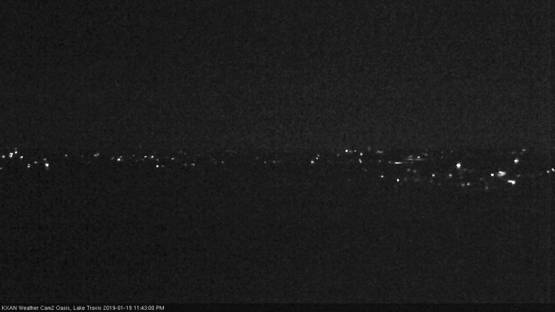 Lake Travis webcam, January 19, 2019 10:45 PM CT