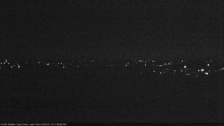 Lake Travis webcam, January 19, 2019 11:00 PM CT
