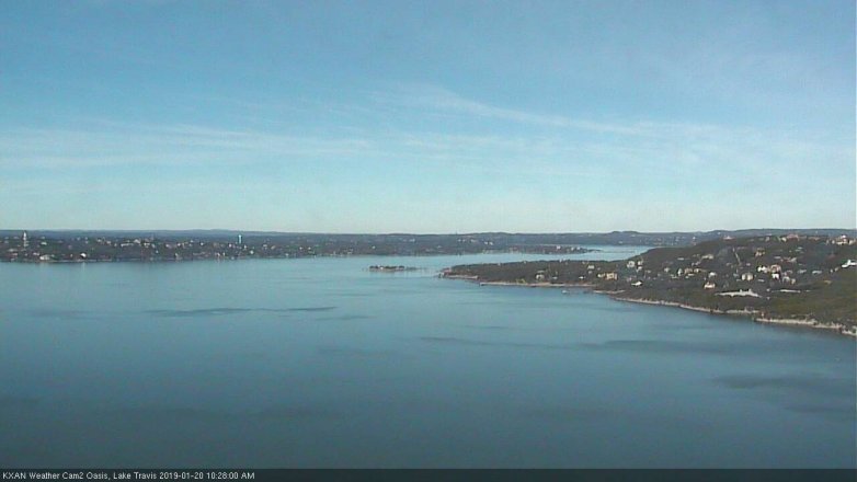 Lake Travis webcam, January 20, 2019 9:30 AM CT