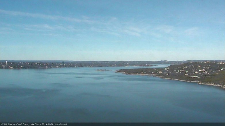 Lake Travis webcam, January 20, 2019 9:45 AM CT