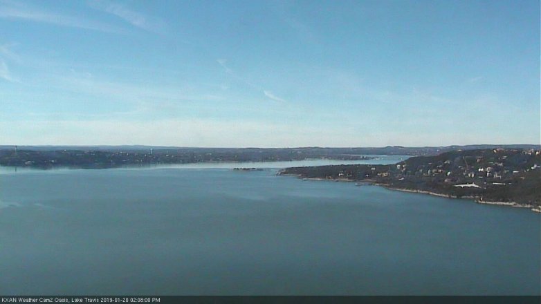 Lake Travis webcam, January 20, 2019 1:10 PM CT