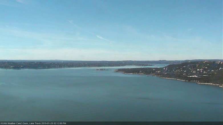 Lake Travis webcam, January 20, 2019 1:15 PM CT