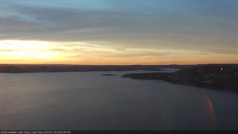 Lake Travis webcam, January 20, 2019 4:55 PM CT