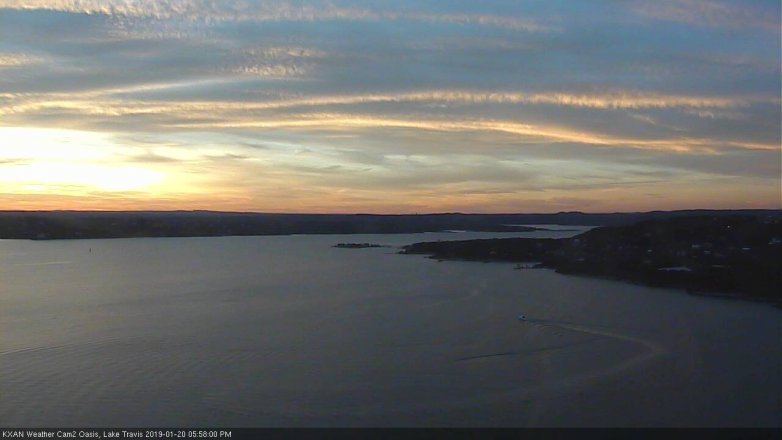 Lake Travis webcam, January 20, 2019 5:00 PM CT