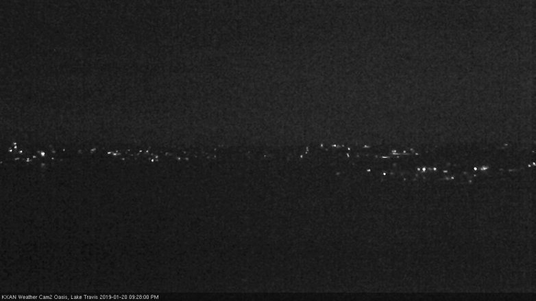 Lake Travis webcam, January 20, 2019 8:30 PM CT