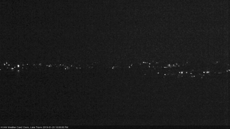 Lake Travis webcam, January 20, 2019 9:10 PM CT