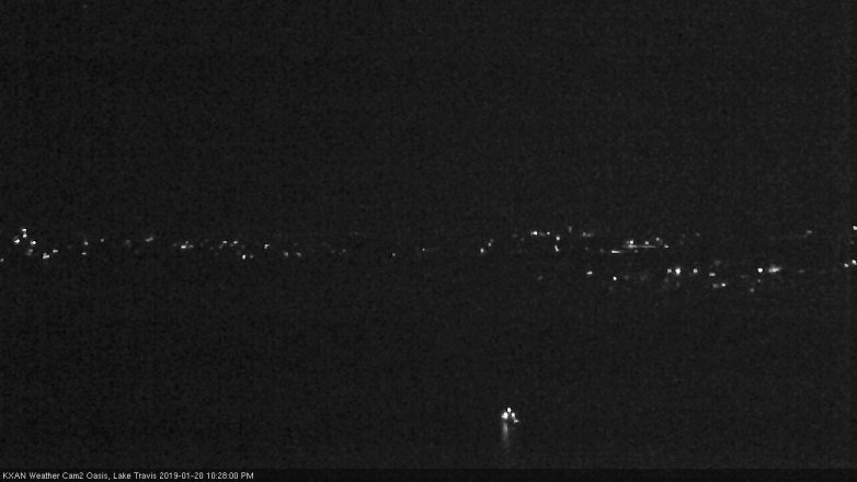 Lake Travis webcam, January 20, 2019 9:30 PM CT