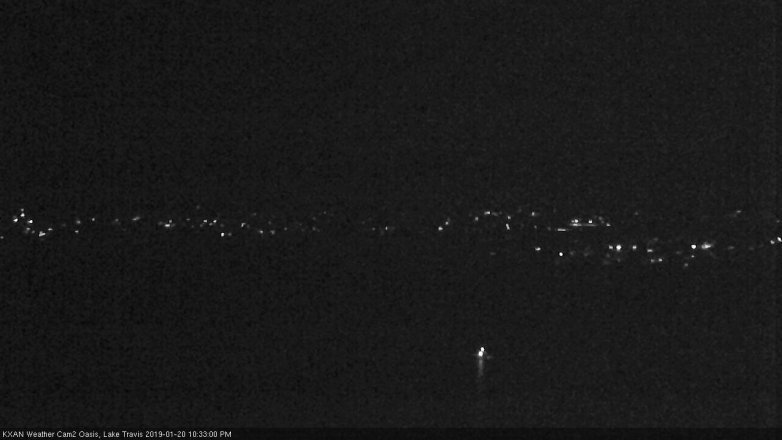 Lake Travis webcam, January 20, 2019 9:35 PM CT