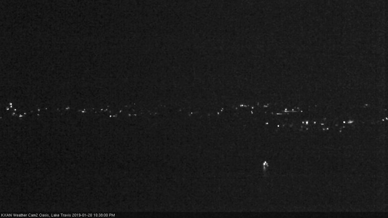 Lake Travis webcam, January 20, 2019 9:40 PM CT